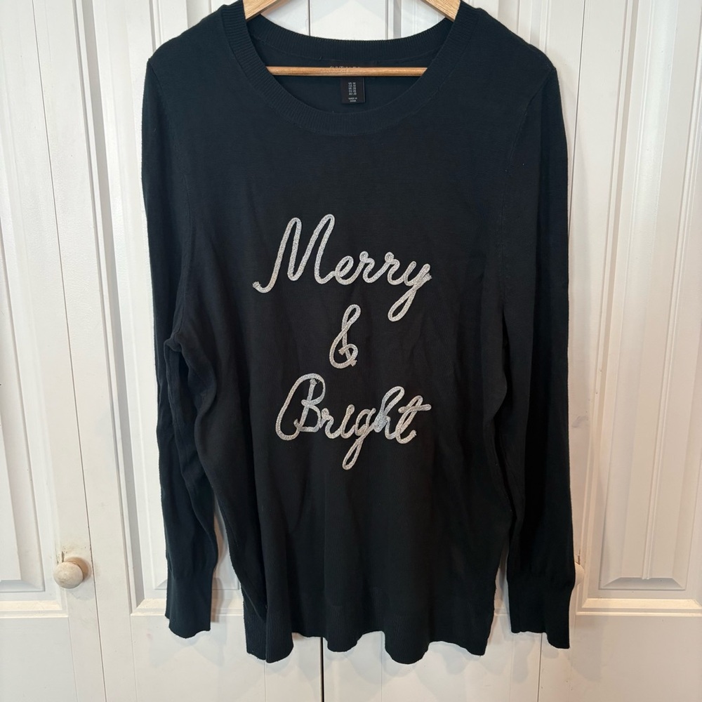 Cynthia Rowley Green Merry‎ And White Sweater Size 1X